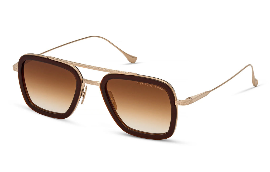 DITA FLIGHT 006 Root Beer - Antique White Gold – three-quarter view