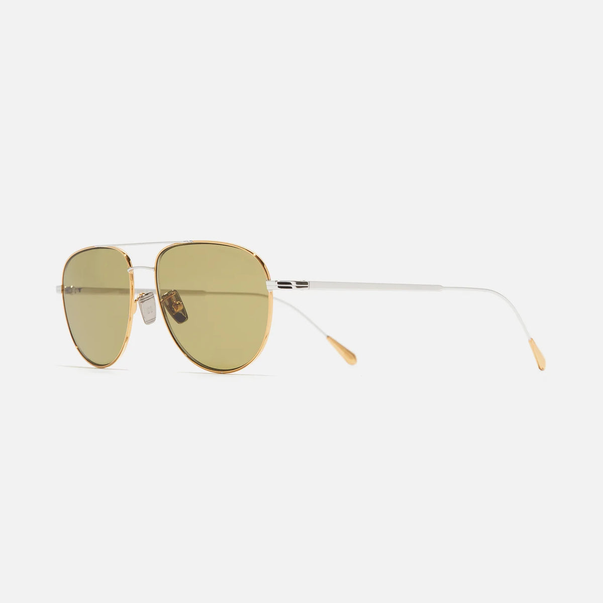 Cutler and Gross .0002 – 24K Yellow Gold / 18K Rhodium angle view