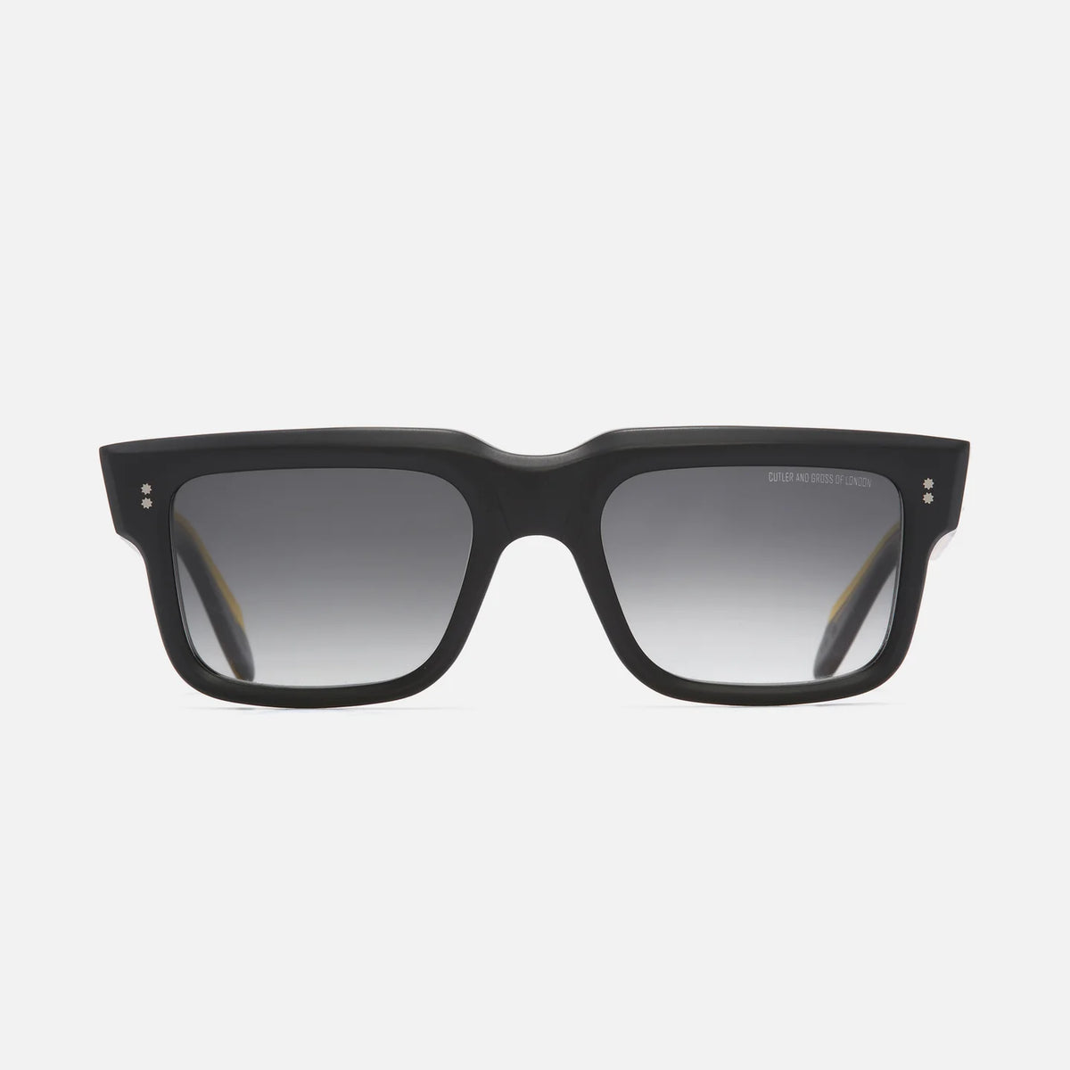 Cutler and Gross 1403 Black Matt on Shiny Yellow sunglasses, front view