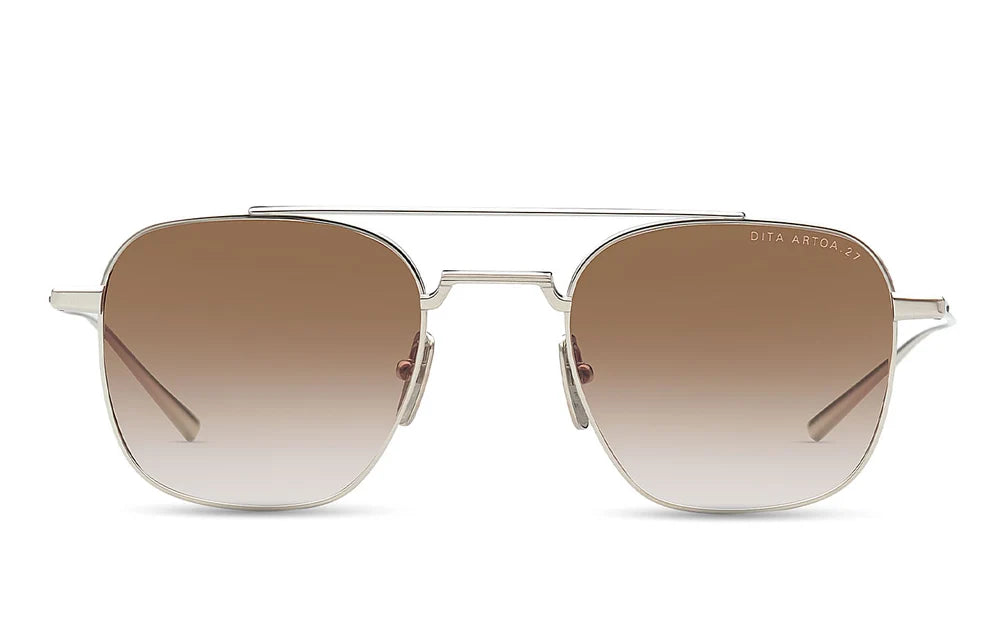 DITA ARTOA.27 DTS163-A-01 silver sunglasses with brown gradient lenses, front view