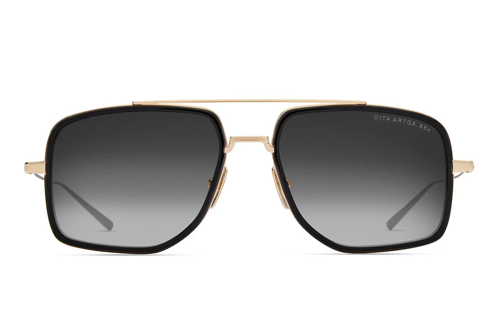 DITA ARTOA.88x DTS471-A-02 White Gold / Black Glass / Black Iron sunglasses, front view