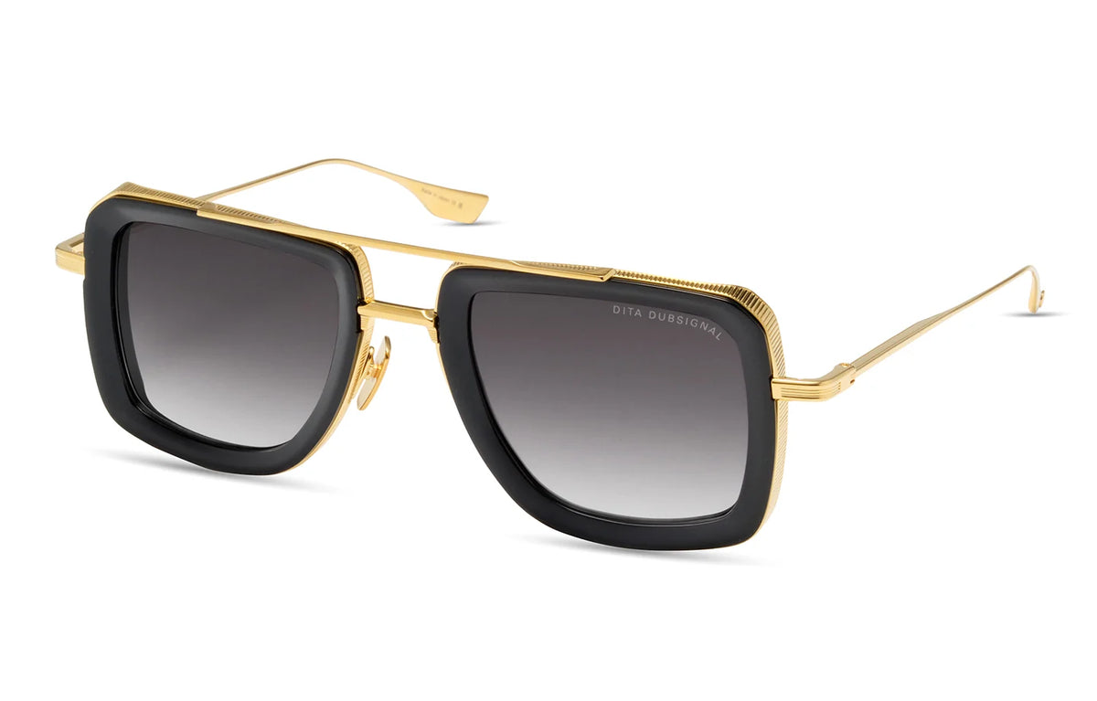 DITA DUBSIGNAL DTS465-A-01 Yellow Gold / Black sunglasses, three-quarter view