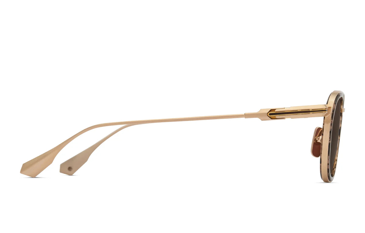 DITA LINEAGE.68x DTS482-A-03 Brushed White Gold / Burnt Timber / Yellow Gold sunglasses, side view