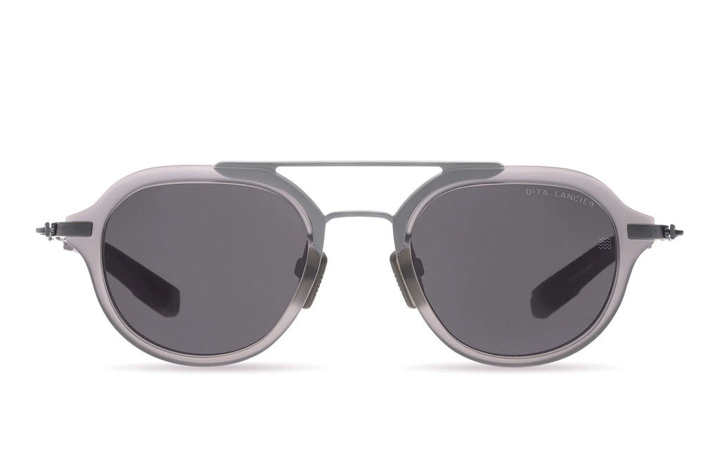 DITA DLS407 Satin Crystal Grey - Antique Silver sunglasses, front view