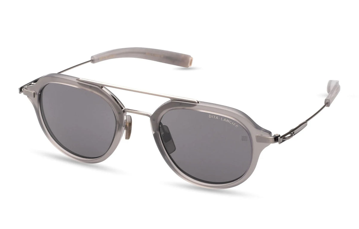 DITA DLS407 Satin Crystal Grey - Antique Silver sunglasses, side view