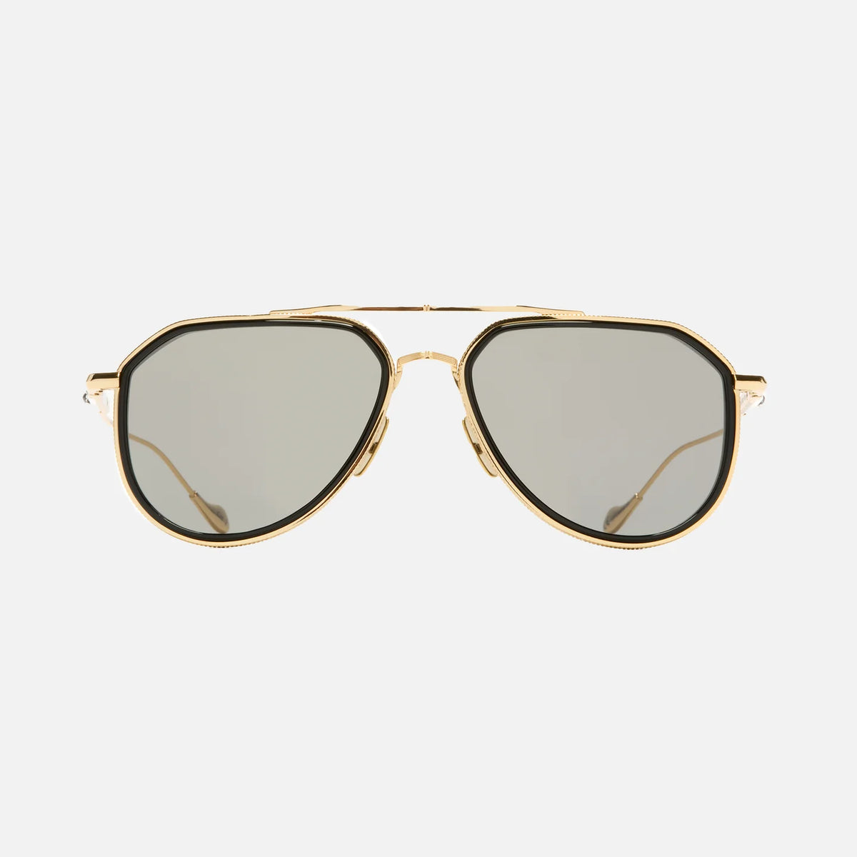 Cutler and Gross 25 Gold/Black sunglasses, front view
