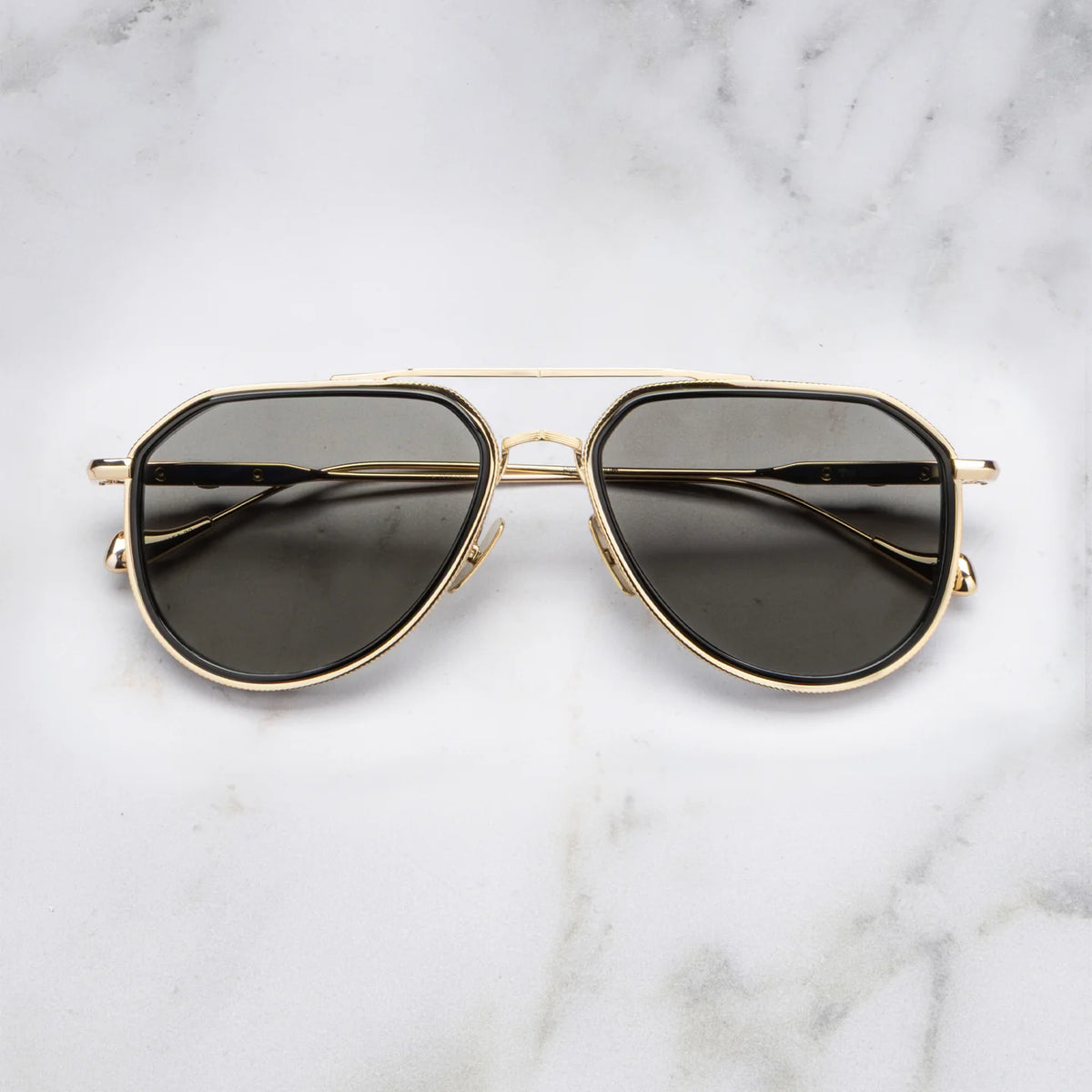Cutler and Gross 25 Gold/Black sunglasses, detail view