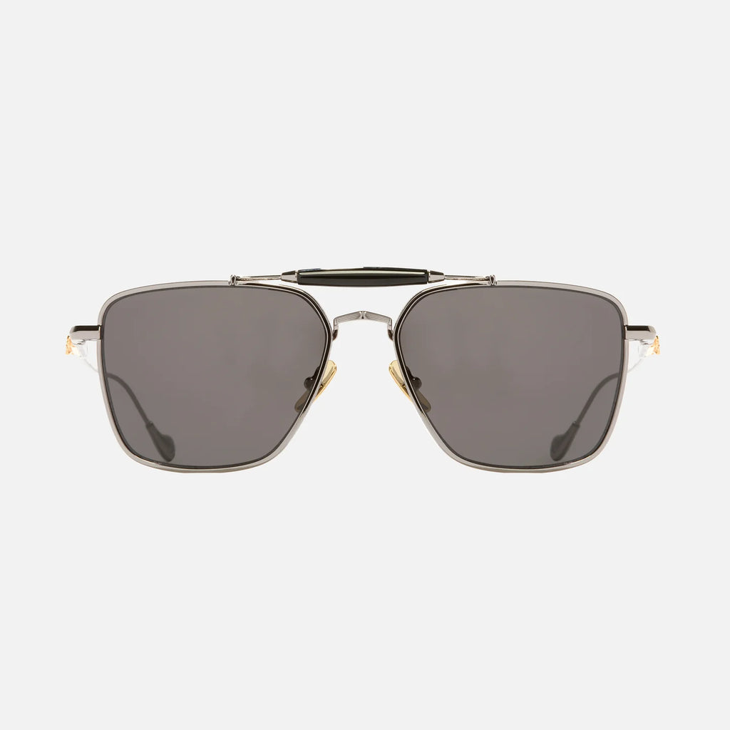 Cutler and Gross 27 Gun Metal/Black sunglasses, front view