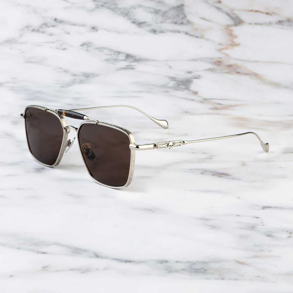 Cutler and Gross 27 Gun Metal/Black sunglasses, side view